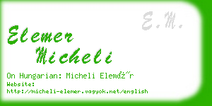 elemer micheli business card